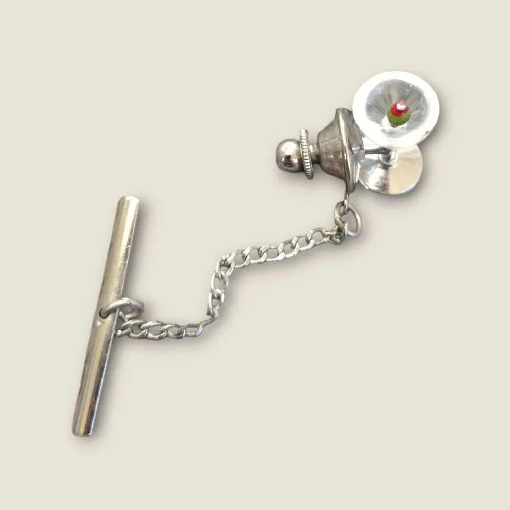 Father Of The Bride Cufflinks & Swank Martini Glass Tie Tack Set